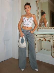 Glamine Women's Summer New Floral Print Cropped Backless Top - Multicolor - View 3