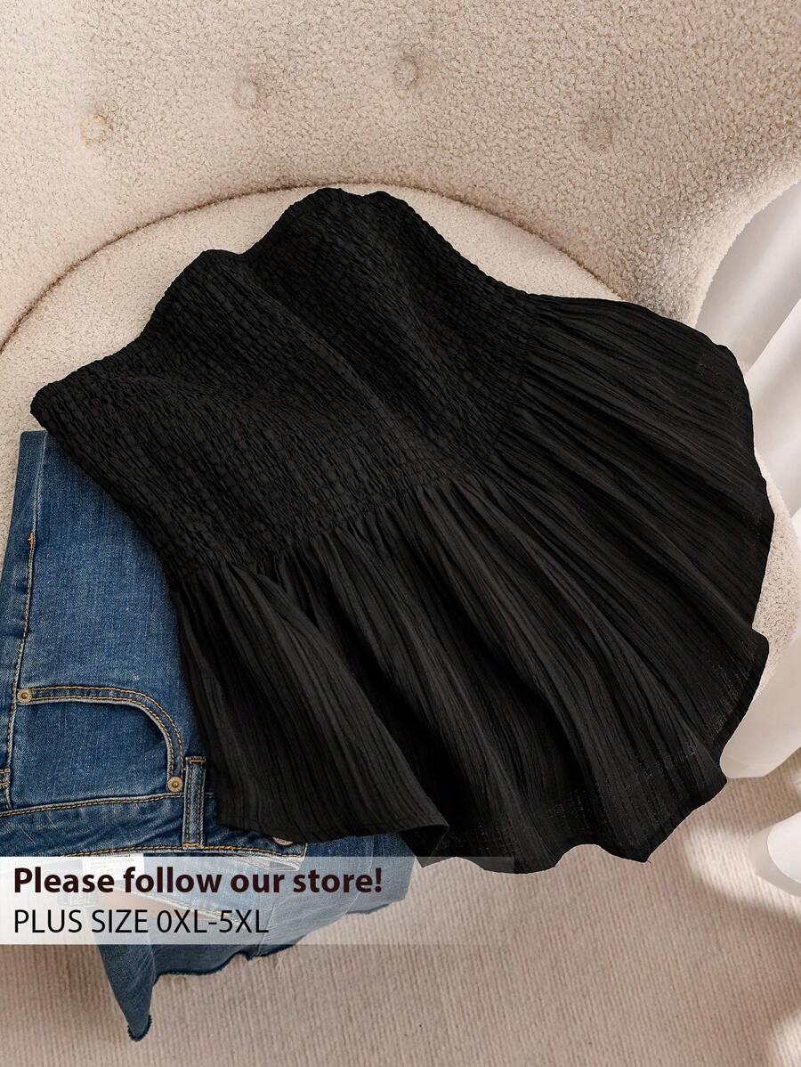 CosyJoli Top bandeau unicolor Smocked