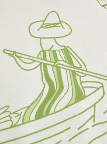 Swim Oasis 1 件女式扭纹肩带连体泳衣（含披肩和纱笼）