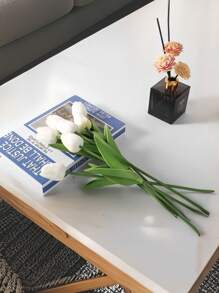 3PCS Artificial Tulip Fake Plants For Fall Desk Garden Room Decor Easter Spring Home Decoration - White - View 4