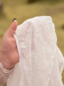 SHEIN LUNE 女士休闲荷叶边不对称下摆上衣，纯色背心，纹理面料，适合夏季 - 白色 - 查看 7