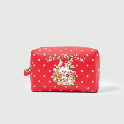 Strawberry Shortcake | ROMWE Túi đựng mỹ phẩm họa tiết hoạt hình, Túi đựng đồ trang điểm du lịch dễ thương & tiện dụng cho phụ nữ - ROMWE