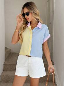 Easowa Camicia a righe con manica a pipistrello