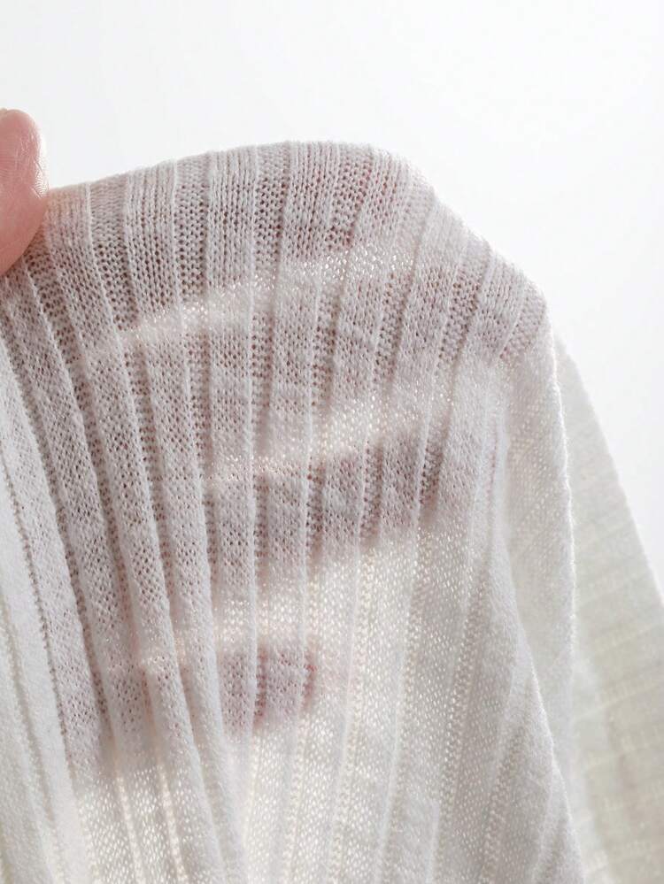 Solid Split Hem Tee Sheer