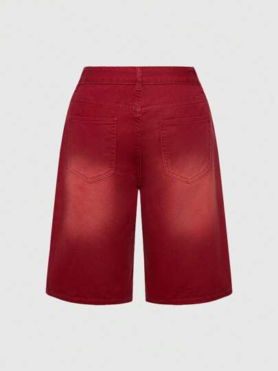 Goth Shorts en jean décontracté et déchiré avec imprimé d'araignée pour femme