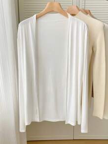 Resyla Women's Casual Versatile Solid Color Lightweight Jacket Fall Winter Cloth For Women - White - View 4