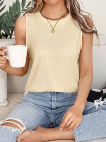 SHEIN LUNE 休闲纯色百搭标准女式背心，适合夏季