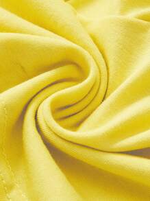 ROMWE Goth Áo hai dây buộc vai gợi cảm cỡ lớn - Màu vàng - Xem 4