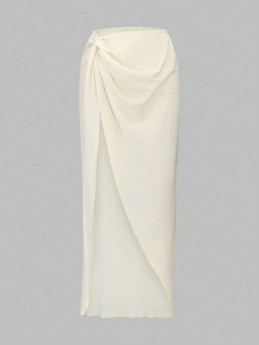 SHEIN Unity 大码女士时尚开衩裙，适合派对、海滩、情人节、约会