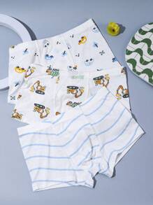 paquete de 3 calzoncillos tipo bóxer con diseño de dibujos animados de moda lindos para niños preadolescentes