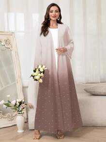 Al Najma 女士渐变色波尔卡圆点印花长袖阿拉伯长袍罩衫