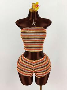 Amplova Women Two Pieces Outfits For Daily Wear - Orange - View 8