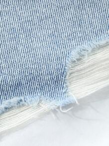 DAZY Women's Summer Frayed Hem Skirt, Casual Street Style Denim Mini Skirt,Back To School Clothes Jeans Skirt - Light Wash - View 6