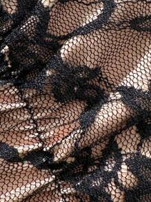 Swim Mod 2 件套无袖露背蕾丝金属装饰性感比基尼套装，夏季 - 黑色 - 查看 7