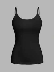 SHEIN EZwear 4件装加大码女式休闲紧身吊带背心，适合夏季穿着 - 彩色 - 查看 2