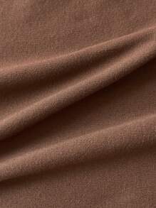 Elamini Vestido sin espalda con cuello de halter y rhinestones para mujer - Marrón - Ver 3