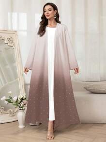 Al Najma 女士渐变色波尔卡圆点印花长袖阿拉伯长袍罩衫