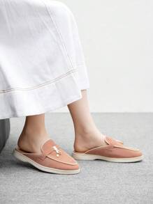 CUCCOO BIZCHIC Women's Casual Metal Decor Flat Slip-On Loafers - Hot Pink - View 4