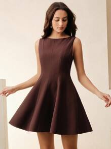Anewsta Elegant Sleeveless V-Neck Short Women's Dress