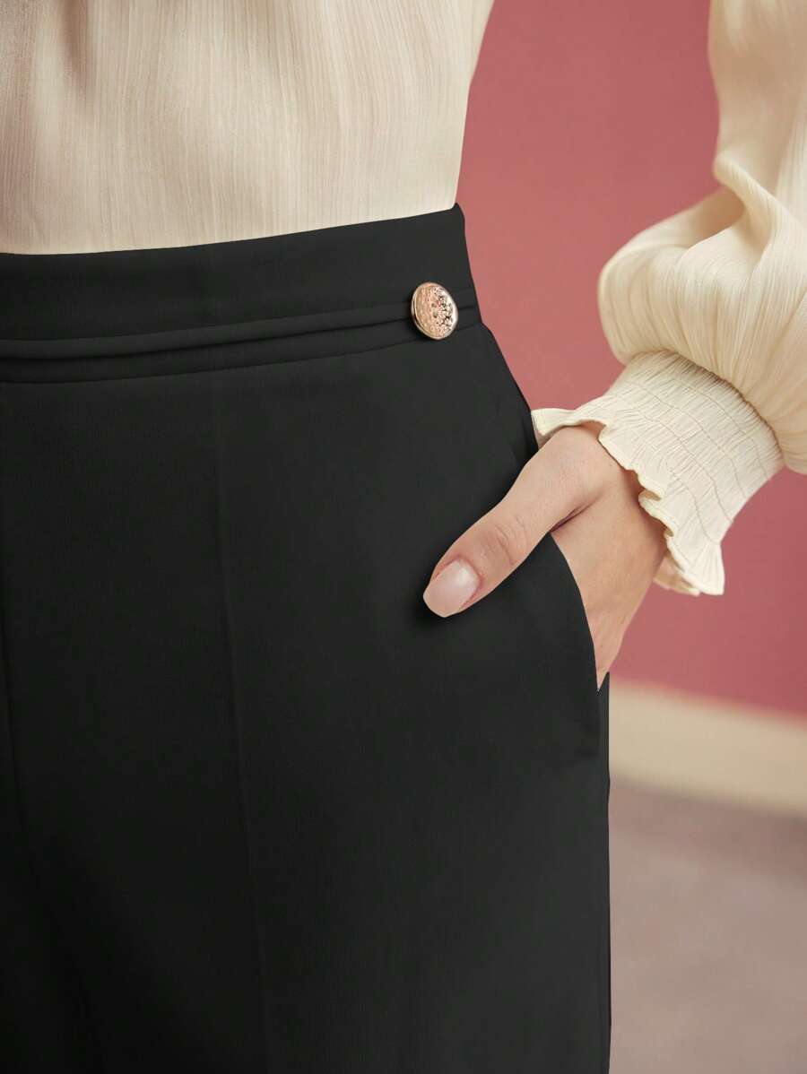 MOTF PREMIUM Calça de Terno Alfaiatada com Vinco Prensado