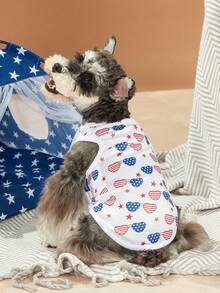 PETSIN 1 Independence Day Star Stripe National Flag Printed Pet Tank Top - Multicolor - View 3