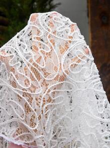 Swim Vcay 大码女式连体白色贝壳亮片透视短款罩衫，简约时尚，适合度假和日常穿着