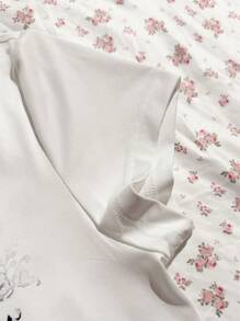 SHEIN EZwear 女士时尚 Y2K 短款上衣、性感短袖 T 恤、春夏衬衫 - 白色 - 查看 4