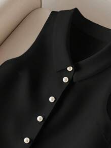 INAWLY Solva Women's Casual Solid Color Sleeveless Shirt, Versatile For Summer