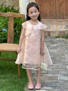 DAZY Young Girls Fall Dress - Dusty Pink - View 5
