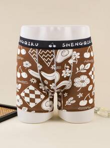 4pcs/Pack Fruit Printed Boxer Briefs For Teenagers - Multicolor - View 5