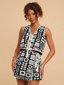 Travachic 2 件套女式度假休闲提花抽绳上衣和短裤套装、女式两件套、度假风格、度假、女士沙滩装、女士度假装、度假、度假风格、女式两件套夏季装、女式夏季两件套、女式夏季两件套、女式夏季两件套、节日两件套、夏季两件套、女式两件套、夏季两件套