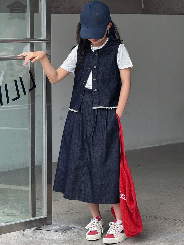 Tween Girls Denim 2 Pieces Outfit