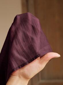 Anewsta 优雅现代假日/度假透明蕾丝边衬衫，适合春季、夏季、节日、毕业典礼 - 酒紅色 - 查看 8