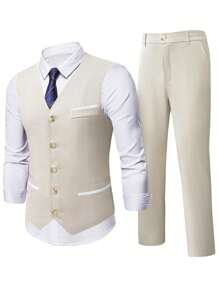 Manfinity Mode Ensemble veste et pantalon de costume d'affaires décontracté pour homme