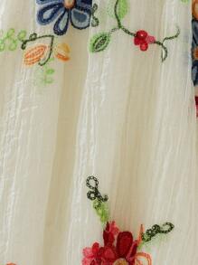 Baby Girls' Sleeveless Embroidered Dress, Sweet Style, Delicate Floral Pattern, Suitable For Holidays, Gatherings, Create An Elegant Little Princess Look - Apricot - View 8