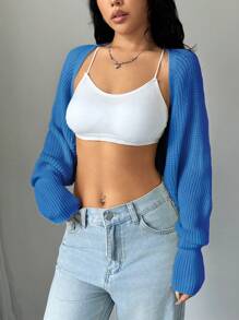 SHEIN Unity Cardigan ușor, fără mâneci, scurt, casual, versatil, pentru femei