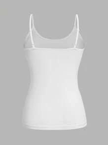 SHEIN EZwear 4件装加大码女式休闲紧身吊带背心，适合夏季穿着 - 彩色 - 查看 5