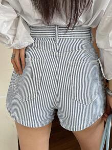 DAZY Women's Summer Striped A-Line Casual Street Short Shorts, Sexy Denim Denim Shorts,Back To School Clothes