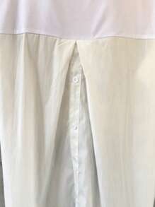 FRIFUL 女士休闲撞色拼接蝙蝠袖 T 恤，夏季 - 白色 - 查看 7