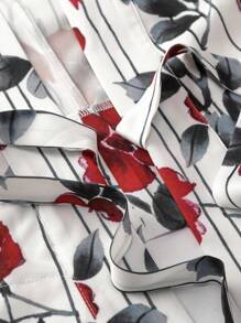 Irokai 女士传统日式印花和服/浴衣，适合夏季节日 - 紅白色 - 查看 6