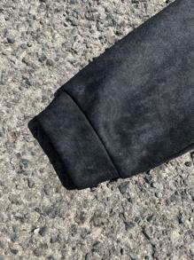 SHEIN Chaqueta con capucha de estilo callejero informal con lavado ácido y talla grande para niño preadolescente, manga larga, adecuada para ir y venir, la escuela, uso diario y deportes, apropiada para otoño e invierno, chaqueta con cremallera para niños, chaqueta con cremallera para adolescentes en otoño