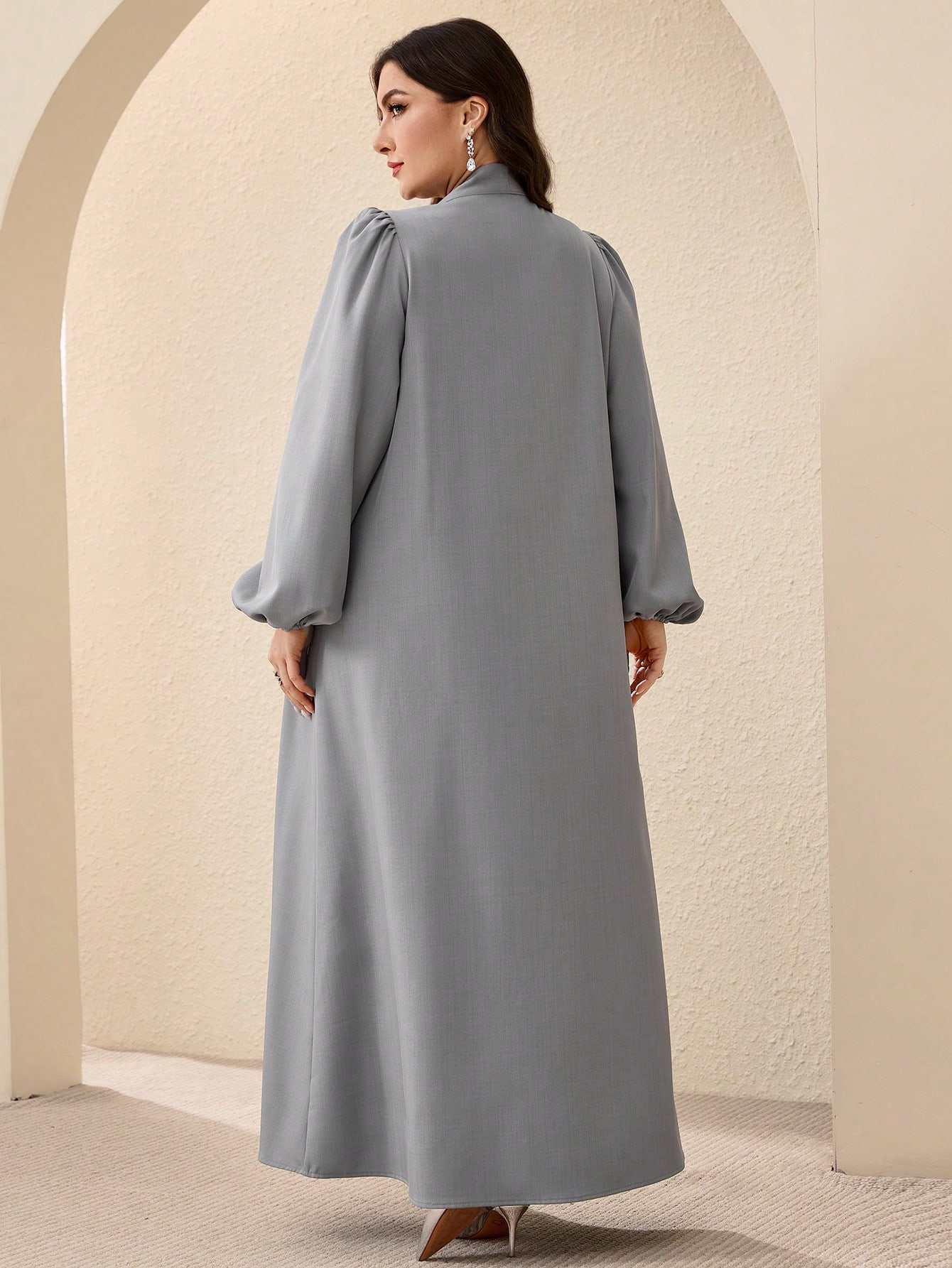 Al Najma فستان عباية فضفاض للنساء ذو حجم كبير، بأك...