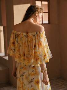 MOTF PREMIUM 花卉印花荷叶边衬衫 - 彩色 - 查看 3