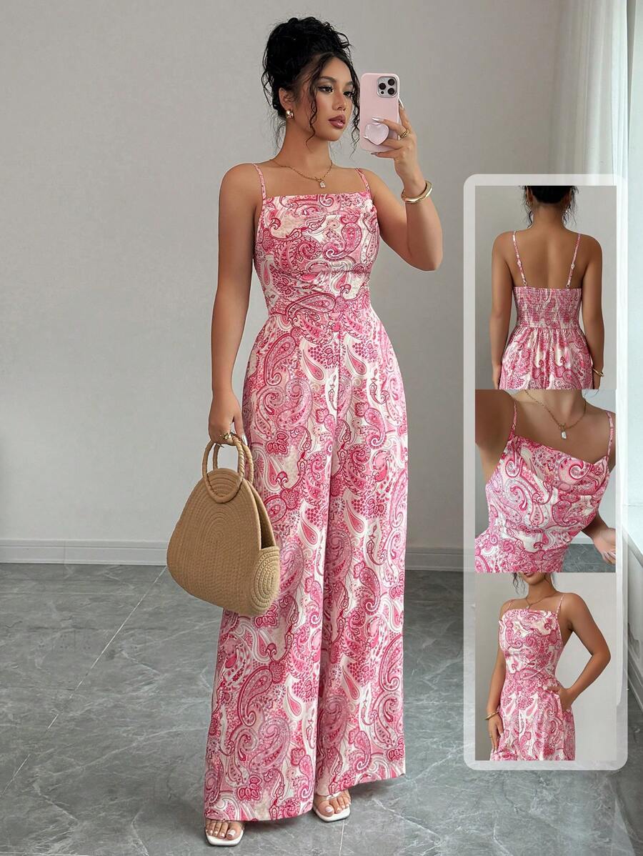 Breezaya Paisley Bohemian Print Jumpsuit