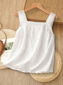 Rusticease 女士度假服刺绣纽扣设计无袖休闲衬衫