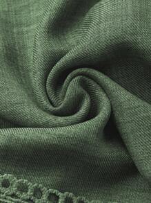 SHEIN Clasi Women Solid Color Ruffle V-Neck Short Puff Sleeve Dress, Summer