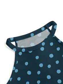 Shutterstock Women's Dot Pattern Halter Neck Tank Top, Summer