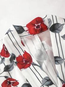 Irokai 女士传统日式印花和服/浴衣，适合夏季节日 - 紅白色 - 查看 5