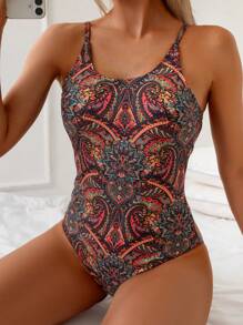 Swim Vcay Áo hai dây hở lưng in họa tiết kỳ nghỉ giản dị cho nữ - Nhiều màu - Xem 4