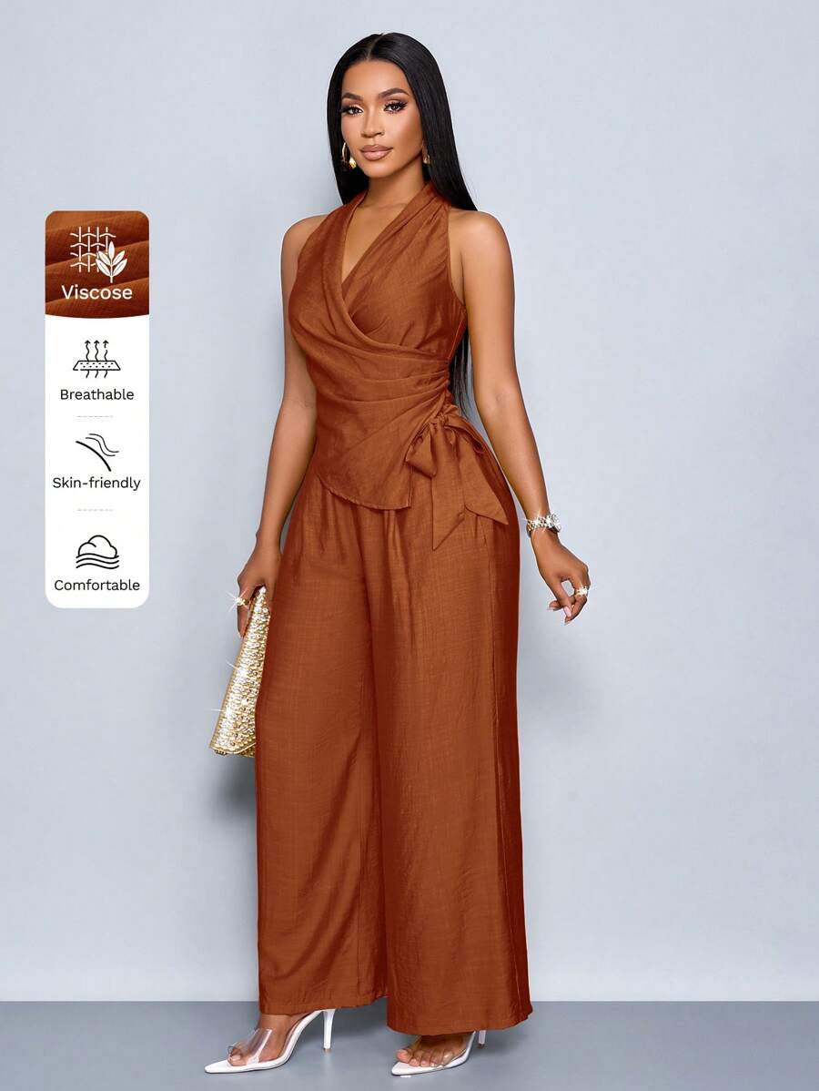 SOLERSUN Conjunto de dos piezas para mujer para uso diario - Óxido marrón - Ver 1